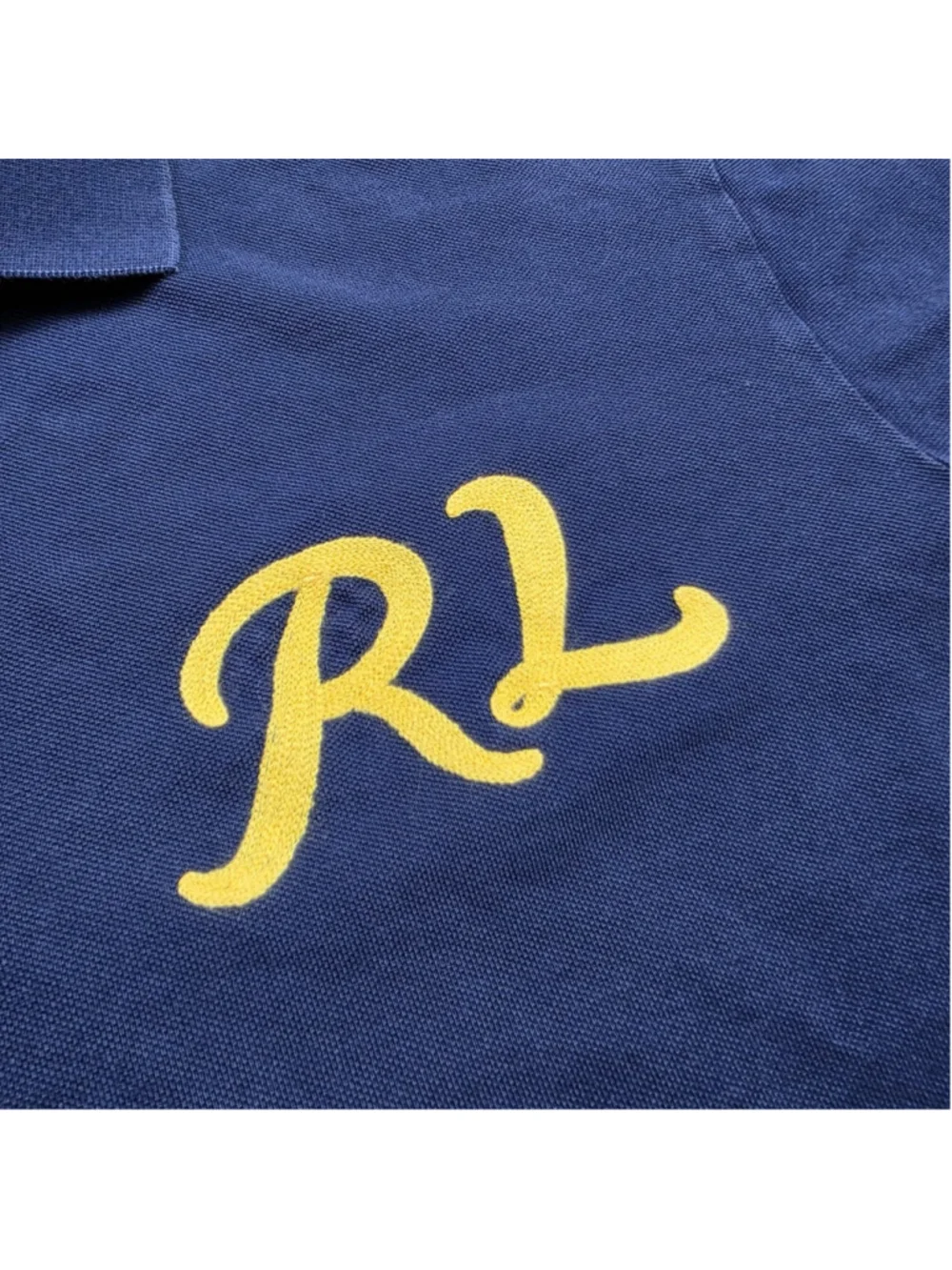 Polo Ralph Lauren Mens 3XB Navy Yellow Script Logo 67 Big Tall Polo Shirt